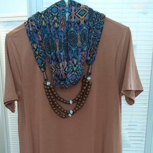 Swing Dress, Long Tunic, Short Sleeve Crew Neck
